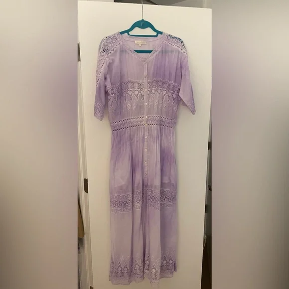 Minka Stripe Lace Maxi Dress